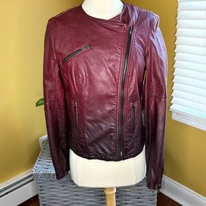 GUESS Red Vegan LeatherJacket